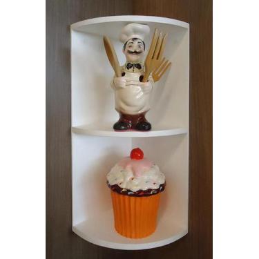 Imagem de Cantoneira Nicho Prateleira de Canto Suspenso Multiuso Cozinha - Branc