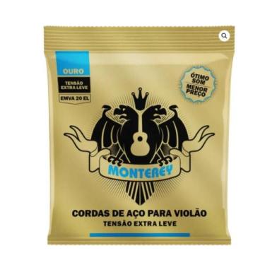 Imagem de Encordoamento violao monterey emva20 el aco ouro extra leve
