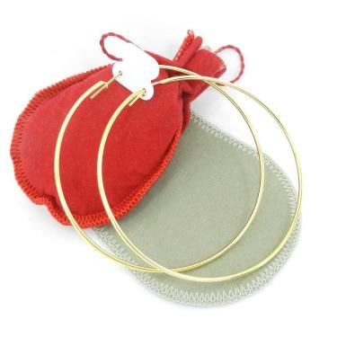 Imagem de Brinco Argola 70Mm 1 Fio 1Mm Folheado Ouro Br505