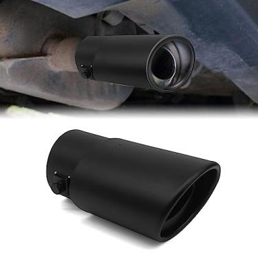 Imagem de CmeRto Ponteira De Escapamento Aço Inoxidável Para Carro, Ajustável 2,5" A 3,3" Decoração Acabamento Cromado, Tubo Escape, Modificação Universal Escape (Preto #Reto)