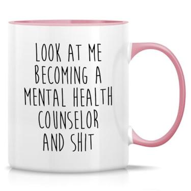 Imagem de Retreez Caneca engraçada de conselheiro de saúde mental - xícara de café ou chá de cerâmica de 325 ml - Presente bem-humorado para terapeuta de saúde mental, profissional de saúde mental - Caneca