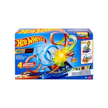 Imagem de Pista Hot Wheels Action Voltas e Colisões Desafiadoras HXR70 Mattel, P