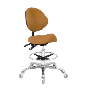 Imagem de Cadeira com rodinhas para salão de massagem médica, cozinha, spa, desenho, banco hidráulico ajustável com rodas (Camel)