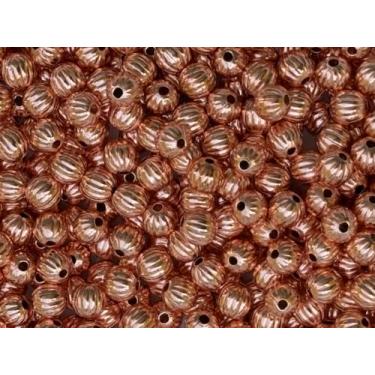 Imagem de Barras elípticas ovais de cobre puro genuíno, contas caneladas, feitas nos EUA, contas espaçadoras de tambor oblongo de arroz ondulado para pátina tibetana abóbora contas soltas tamanho 3,2 mm x 4,8