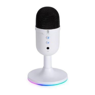 Imagem de Microfone Gamer New Hero Vox, RGB, USB, Branco