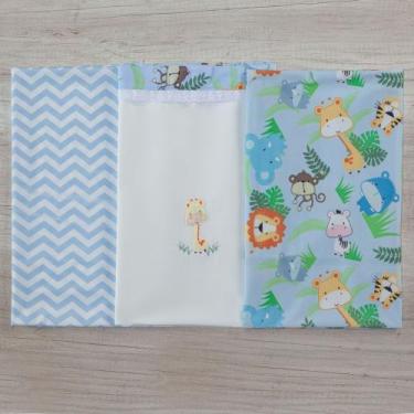 Imagem de Cueiro 3 Peças Para Bebe Estampado Menino - Miguel Baby, Safari junior