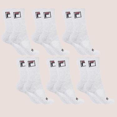 Imagem de Kit 9 Meias Cano Alto Fbox Unissex Atoalhada Original - Dass, Branco, 