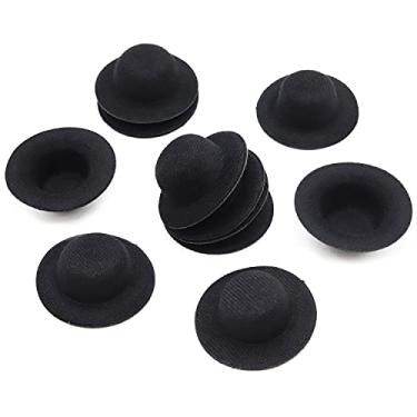 Imagem de LEKAI Mini chapéus de feltro – 12 peças de chapéus pequenos feitos à mão, 5,8 cm (preto)