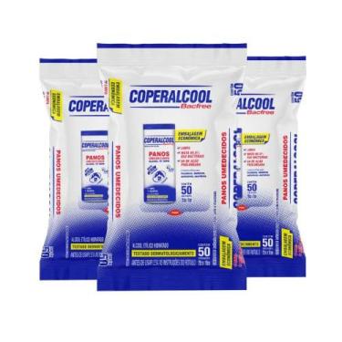 Imagem de Lenços Umedecidos Coperalcool 3 Pacote Com 50 Unidades - coperacool