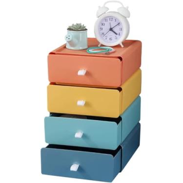 Imagem de Organizador De Mesa,gavetas De Armazenamento Empilháveis De 4 Camadas Caixa De Armazenamento De Mesa,organizador De Escritório Com 4 Gavetas Para, Desktop, Penteadeira, Escritório, Escola,