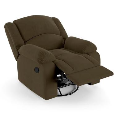 Imagem de Poltrona Do Papai Reclinável Pietra Glider Giratória Massagem Fh9 Veludo Capuccino - Mpozenato