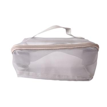 Imagem de Necessaire De Tela Com Divisória Leve E Organizada Miss Frandy Cinza