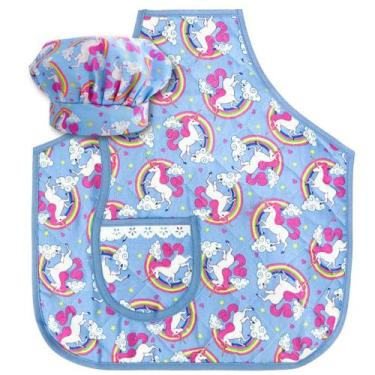 Imagem de Avental Juvenil Cozinheiro Estampas Divertidas Para Escola e Recreação