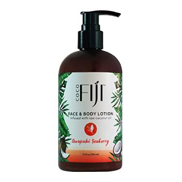 Imagem de Organic Fiji Loção Facial E Corporal Coco Com Óleo De Coco, Para Pele Seca, Creme Hidratante Massagem, Mulheres Homens, Awapuhi Seaberry 355 Ml, Pacote 1