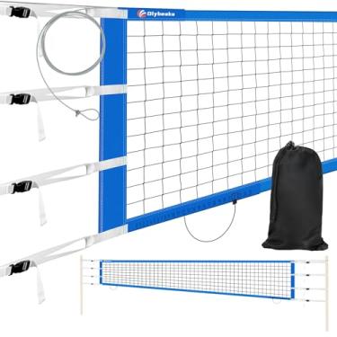 Imagem de Olybeaka Rede De Vôlei Profissional Com Cabo Aço Aeronáutico, Design Pontuação - Anti-Uv E Resistente Para Áreas Externas, Quintais, Piscinas, Pátios Escolares, Praia, Bolsa Armazenamento Portátil 3