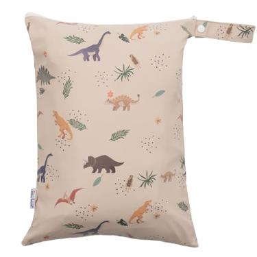 Imagem de HALAA VAUVA Bolsas Impermeáveis Para Fraldas De Bebê Com Alça, Reutilizáveis, Dois Bolsos Zíper, Viagem, Praia, Piscina, Creche, Trajes Banho Ou Roupas, Dinossauro
