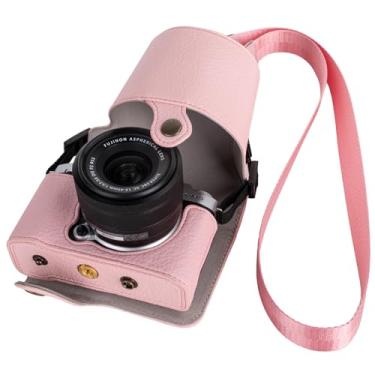 Imagem de VOVMOEYA Capa Protetora Para Câmera Sem Espelho Fujifilm Xm5, Fuji X-M5, Half Com Frontal, Alça De Ombro, Proteção Total, Botão Pressão - Rosa