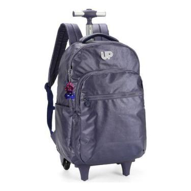 Imagem de Mochila Rodas Escolar Up4you Luxcel Mc47244up Metalizado Cor Azul - Na