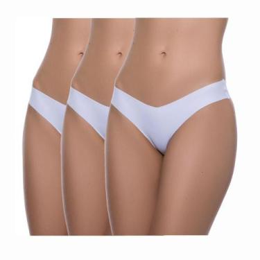 Imagem de Kit com 3 Calcinhas Fio Dental BR Lingerie 1148 Corte à Laser, P, Bran