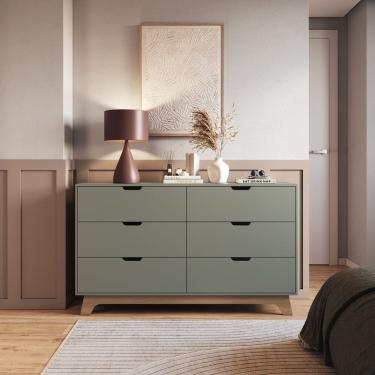 Imagem de Cômoda para Quarto 6 Gavetas 100% Mdf Alice Verti/Freijó