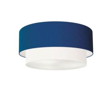 Imagem de Plafon Duplo Cilíndrico Vivare Md-3017 Cúpula Tecido 50x40cm - Bivolt,