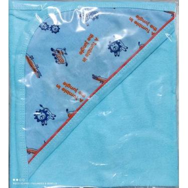 Imagem de Toalha Esponja c/ Capuz Estampado - Mirelly Baby, Azul