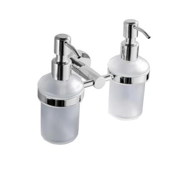 Imagem de Acessórios de banheiro em aço inoxidável polido - Toalheiro, suporte para papel higiênico, saboneteira, conjunto com dispensador duplo