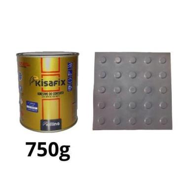 Imagem de Piso Tátil Alerta Cinza Pvc 25X25Cm Kit 20Pçs + 2 Cola 750G - LaggeAce