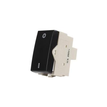 Imagem de Módulo Interruptor Bipolar Simples MarGirius Sleek 10A Preto Ebony, Eb