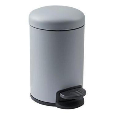 Imagem de Lixeira De Piso 3 Litros Aço 28x16x16cm Cinza Claro Banheiro