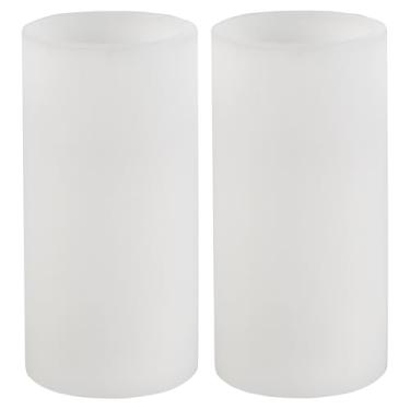 Imagem de Mikasa Velas de LED sem chamas de cera real operadas por bateria, conjunto de 2 3 x 15 cm, branca, topo plano
