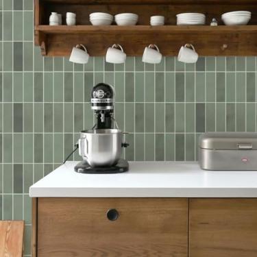 Imagem de Grudado Papel De Parede Lavável Sauge Verde Musgo - 4 folhas