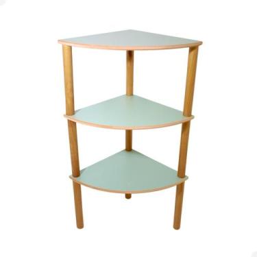 Imagem de Estante Multiuso 3 Prateleiras de Canto 95x40x40 - Beto Moveis, VERDE