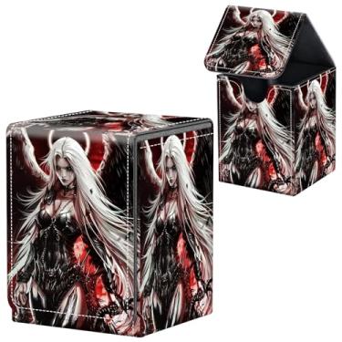 Imagem de Caixa de baralho Commander para cartas colecionáveis MTG Commander com fecho magnético, caixa de armazenamento de cartões de couro premium para cartões mágicos MTG TCG CCG, serve para mais de 100