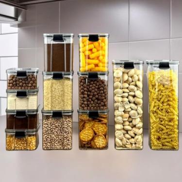 Imagem de Monte Seu Kit Pote Hermético Para Mantimentos De Cozinha Dispensa Armário Plástico(Kit 11-12 Potes)