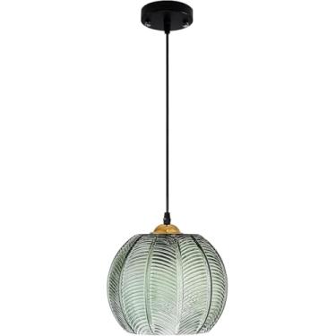 Imagem de Luminárias Pendentes De Vidro Abajures Verdes Teto Ajustável Em Altura Suspensão Iluminação Pendente Seja Aplicável Cozinha Ilha Sala De Jantar Quarto Villa, Green, 3 heads
