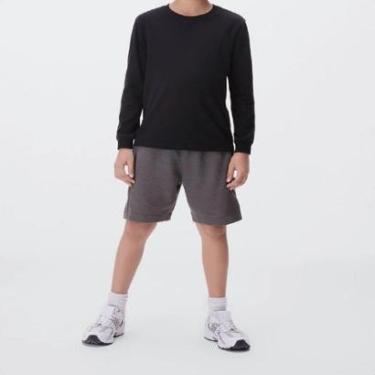 Imagem de Camiseta Manga Longa Infantil Com Punho Preta-Unissex