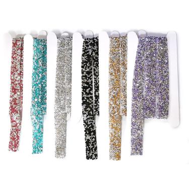 Imagem de Fita Metálica Le com Cristal 2x90cm Cores Diversas - Item Sortido
