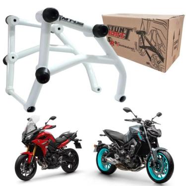 Imagem de Protetor Motor Carenagem Stunt Race Cage Mt09 Mt 09 Branco 2014 A 2025