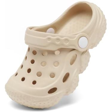 Imagem de ChayChax Sandálias Infantis De Jardim, Chinelos Fofos, Sapatos De Praia Para Crianças Pequenas, Sapatos De Banho Para Piscina Com Sola Antiderrapante, Criança De 6 Anos, Bege