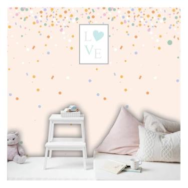 Imagem de Papel de Parede Decorativo, Infantil Confetes Colorido, Cromo Sign