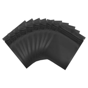 Imagem de PATIKIL Sacos de embalagem resseláveis para pequenas empresas, 100 peças, sacos foscos à prova de cheiro, 7 x 10 cm, bolsa de alumínio selável com zíper para armazenamento de alimentos, preta