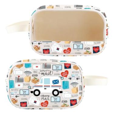 Imagem de WZMPA Bolsa de transporte de correio, presente de funcionário postal, entregador, reutilizável, bolsa de mercearia, mercadoria de correio (Happy mail-CMB)