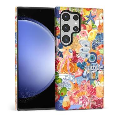 Imagem de DAIZAG Capa para Samsung Galaxy S24 Ultra, linda capa de telefone para meninas e mulheres, resistente a arranhões, à prova de choque, colagem de frutas marinhas tropicais