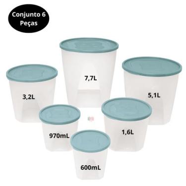 Imagem de Kit Jogo 6 Potes Organizadores Grande Porta Mantimentos Cozinha Alimen