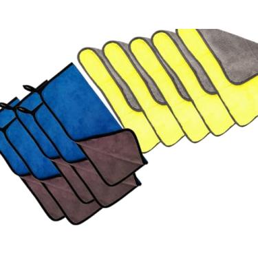 Imagem de Pano Microfibra Flanela Automotiva Multiuso Dupla Face Alta Absorção Limpeza Em Geral (10 Unidades)