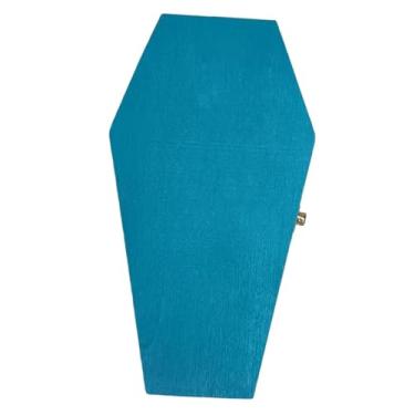 Imagem de Fenteer Decorações de caixão de Halloween, pequena caixa de caixão de madeira, caixa de doces, de bugigangas criativa, mini articulado para festas de, Azul