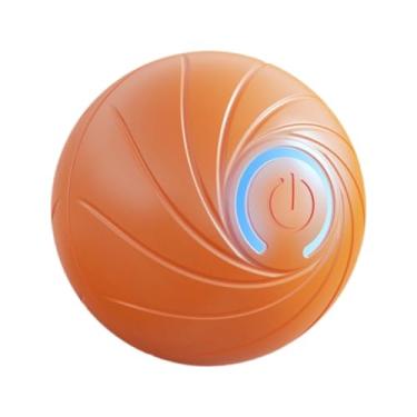 Imagem de IEUDNS Bola de brinquedo interativa para cachorros, bola saltitante, silenciosa, automática, para exercícios em ambientes internos, para cães de pequeno e, Laranja