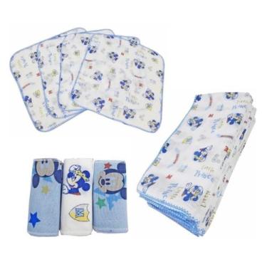 Imagem de Kit 3 Fralda Grande + 3 Boca + 3 Faixa Disney Masculino - Minasrey