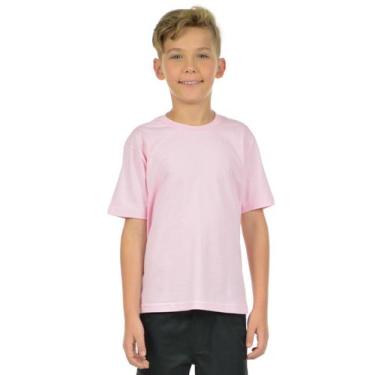 Imagem de Camiseta algodão gola redonda infantil unissex fenomenal, Rosa bebe, 0